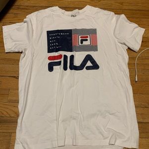 White red blue shirt